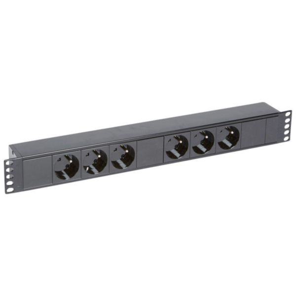 Bloc d'alimentation (PDU) 19 pouces 230v~ 6 x 2P+T noires