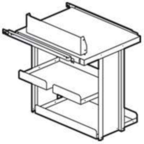 Châssis coulissant pour armoire PC Altis profondeur 600mm - reçoit 1 unité centrale et 1 imprimante - hauteur 736,5mm