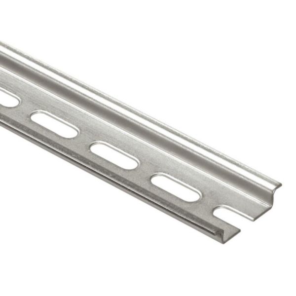 Rail DIN symétrique avec oblongs à couper profondeur 7,5mm - longueur 2m