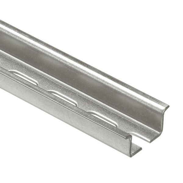 Rail DIN symétrique avec oblongs à couper profondeur 15mm - longueur 2m