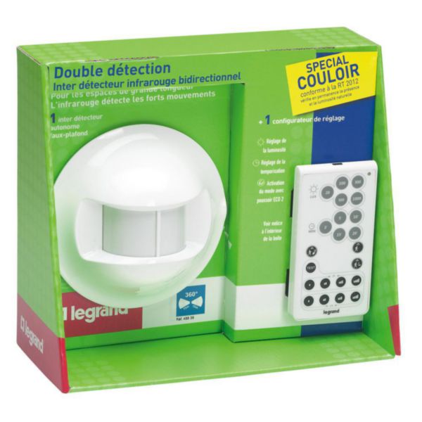 Prêt à poser détecteur eco 2 couloir 048817 + télécommande 088235