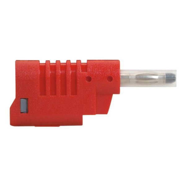 Fiche banane Ø4mm 16A 33V~ ou 70V= avec embout isolant et fourreau rétractable - rouge