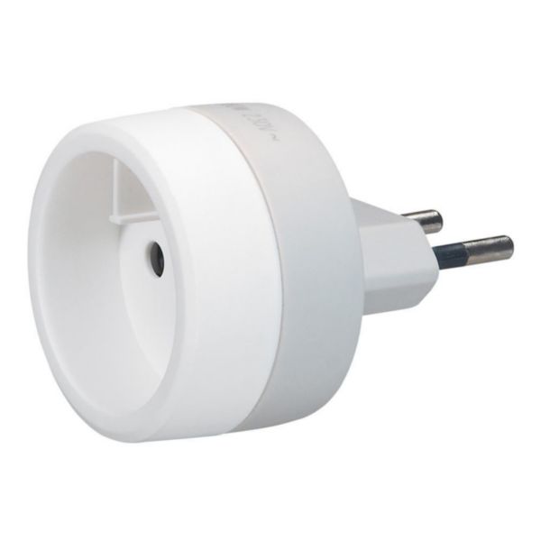 Adaptateur pour ancienne prise à broche Ø4,8mm vers Ø4mm avec éclips de protection - blanc et gris