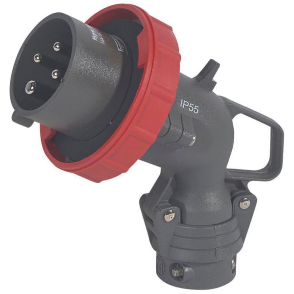 Fiche mobile coudée Hypra IP66/67-55 16A - 380V~ à 415V~ - 3P+T - plastique