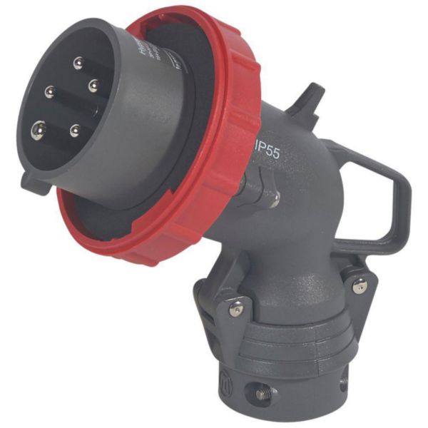 Fiche mobile coudée Hypra IP66/67-55 16A - 380V~ à 415V~ - 3P+N+T - plastique
