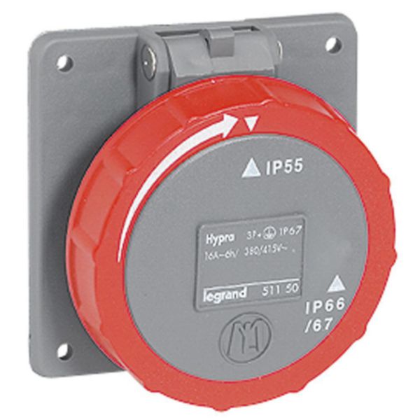 Prise à entraxes unifiés Hypra IP66/67-55 - 380V~ à 415V~ - 3P+T- plastique