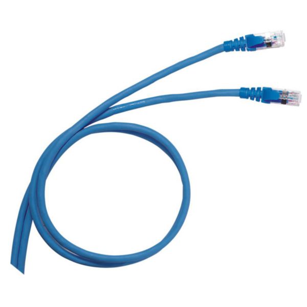 Cordon de brassage et utilisateurs RJ45 LCS³ catégorie 6 F/UTP écranté impédance 100ohms - longueur 1m - PVC bleu