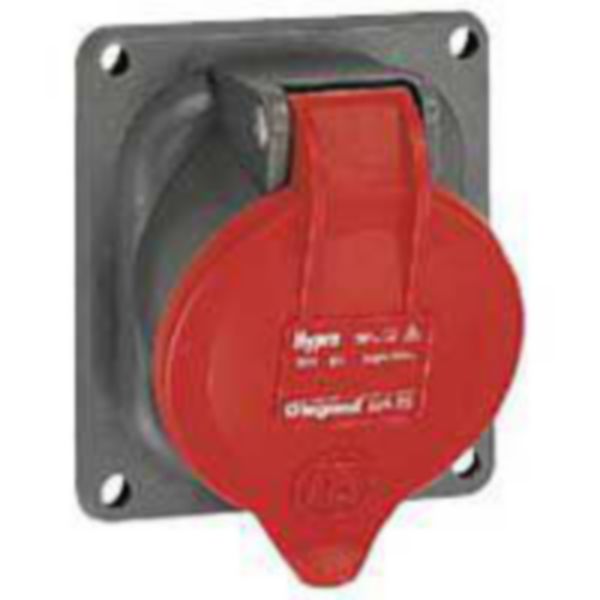 Prise fixe Hypra IP44 16A - 380V~ à 415V~ - 2P+T - plastique