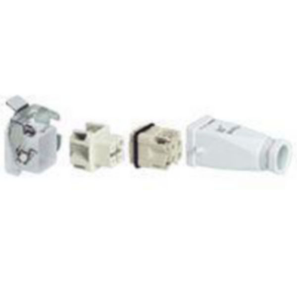 Kit mini connecteur multipôles encastré plast Hypra 400V 10A 4P+T sortie vertic