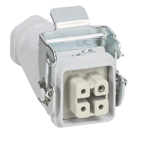 Connecteur multipôles Hypra - 10A 250V~ - 3P+T - capot fem sortie vert - plast