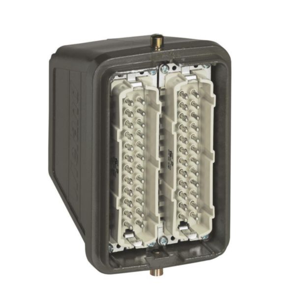 Connecteur multipôles capot mâle sortie latérale métal Hypra 16A 500V 48P+T