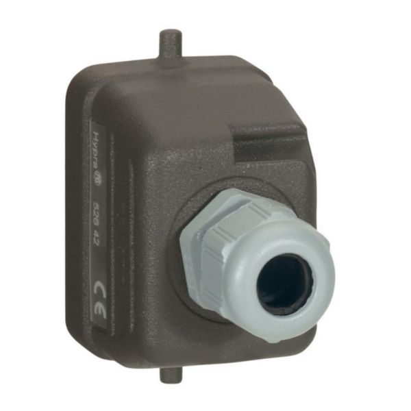 Connecteur multipôles capot mâle sortie verticale métal Hypra 16A 500V 6P+T