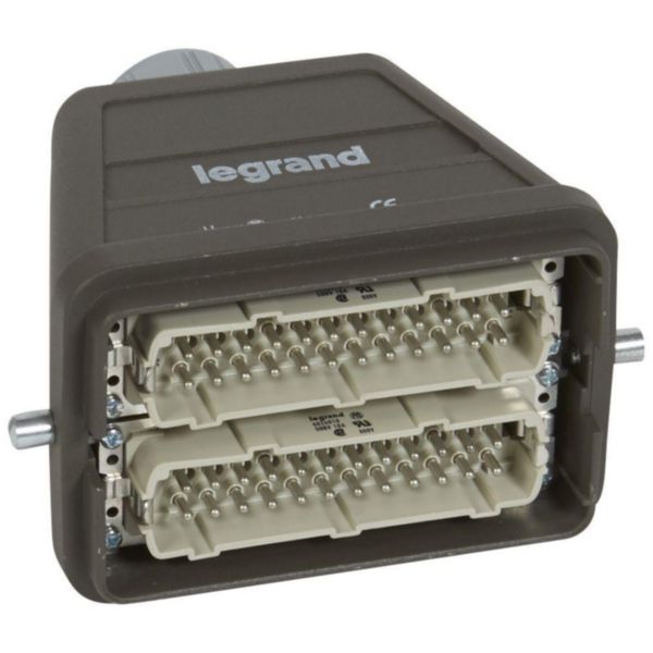 Connecteur multipôles capot mâle sortie verticale métal Hypra 16A 500V 48P+T