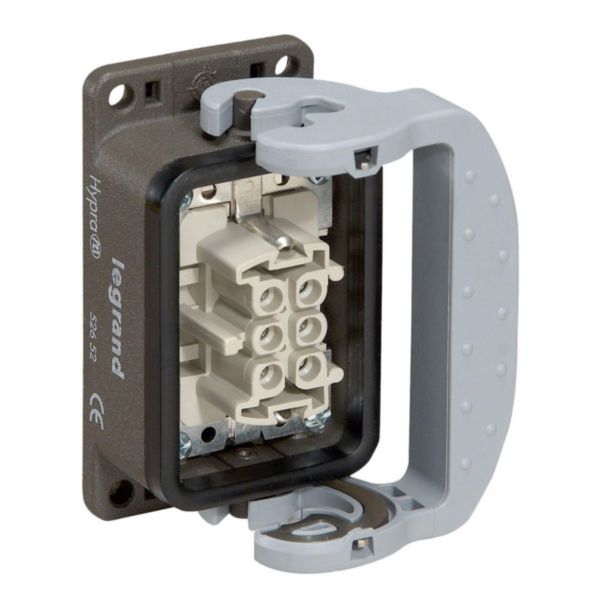 Connecteur multipôles femelle encastrée verrouillage métal Hypra 16A 500V 32P+T