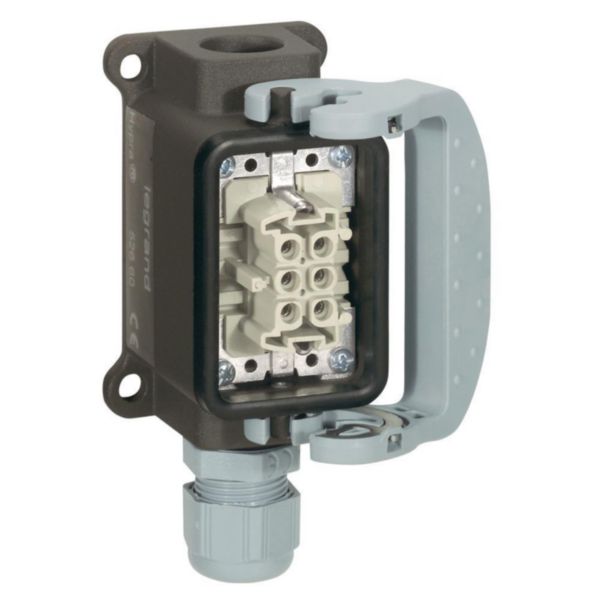Connecteur multipôles femelle saillie verrouillage métal Hypra 16A 500V 6P+T