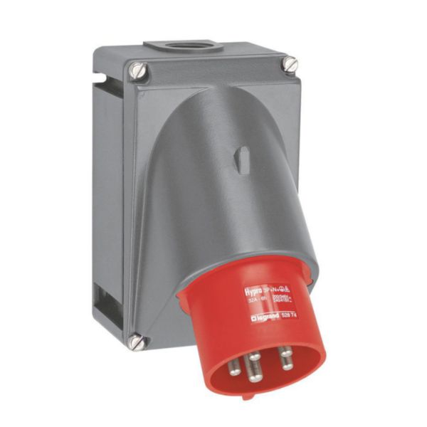 Fiche inclinée Hypra IP44 32A - 380V~ à 415V~ - 3P+N+T - plastique