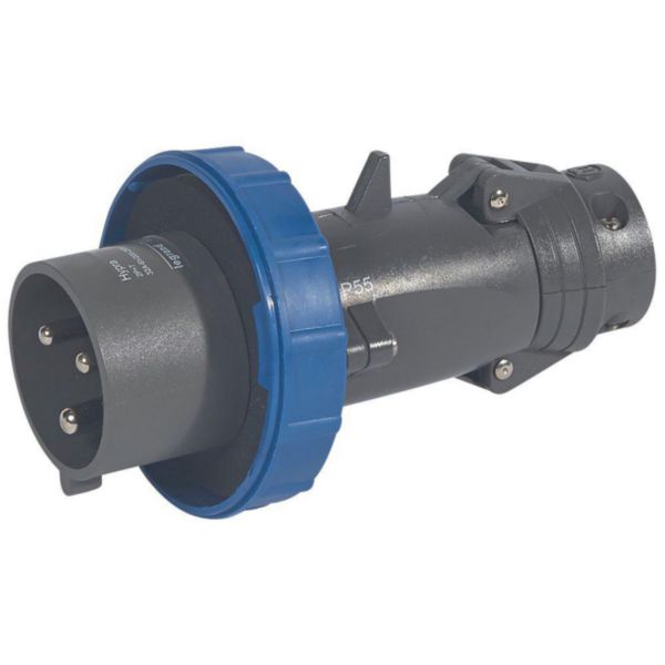 Fiche mobile droite Hypra IP66/67-55 32A - 200V~ à 250V~ - 2P+T - plastique