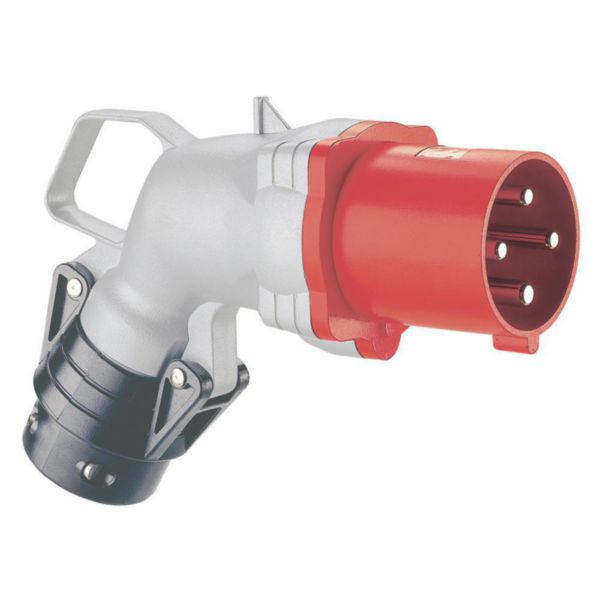 Fiche mobile coudée Hypra IP44 63A - 380V~ à 415V~ - 3P+T - métal