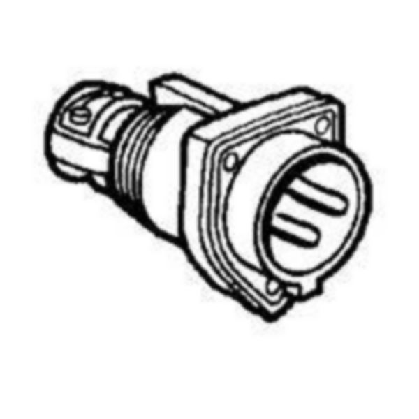 Fiche ml - IP44 - 32 a - 24 v~ - 2p - sortie droite - caoutchouc