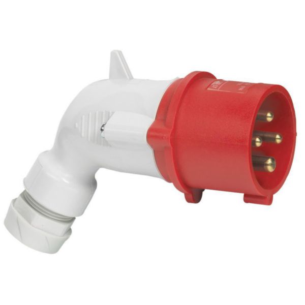 Fiche mobile coudée P17 IP44 16A - 380V~ à 415V~ - 3P+T