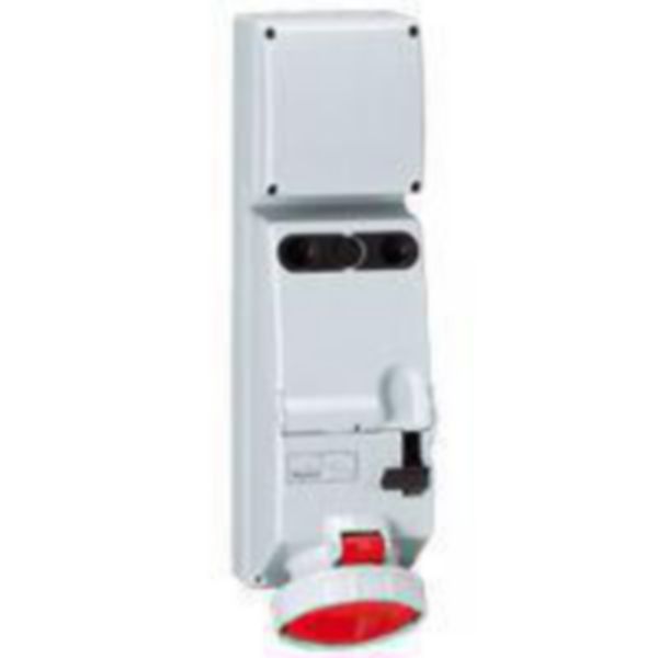 Coffret monoprise p17 IP66 avec interrupteur 63a et prise 3p+n+t 380/415v~
