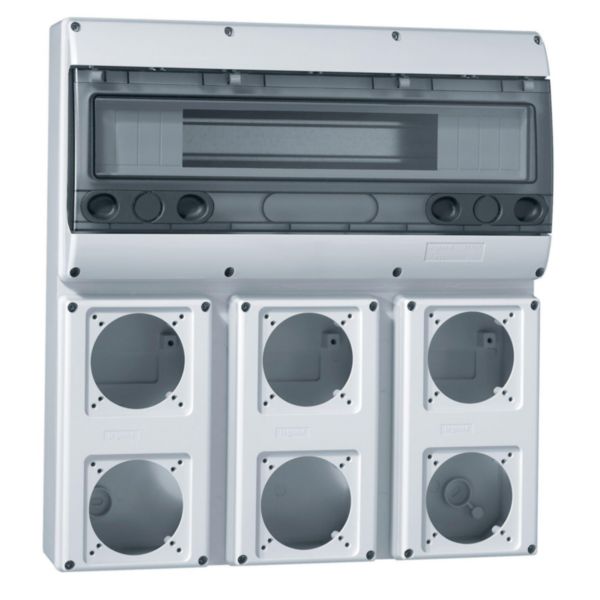 Coffret P17 à équiper de 6 socles 16A entraxes unifiés ou brochage domestique