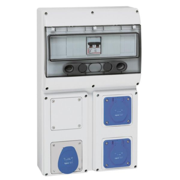 Coffret 3 prises P17 IP44 - 1 prise 2P+T et 2 prises 2P+T NF C 16A , 1 disjoncteur et 1 plaque obturatrice - Page 2