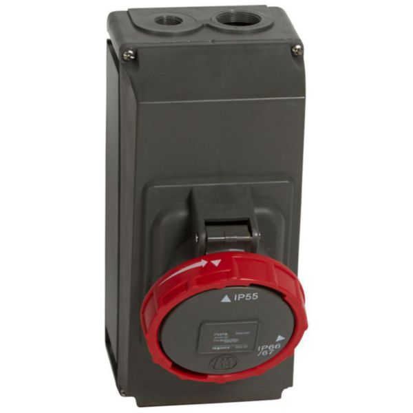 Prise saillie simple fixe Hypra IP66/67-55 63A - 380V~ à 415V~ - 3P+N+T