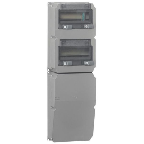 Coffret à composer Hypra non percé avec rail 2x9 modules pour 6 prises 16A ou 32A ou 1 prise 63A 740x230x181mm