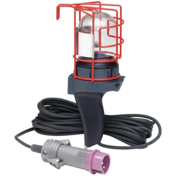 Baladeuse chantier 24V 75W maximum IP55 avec fiche Hypra droite et cordon longueur 10m