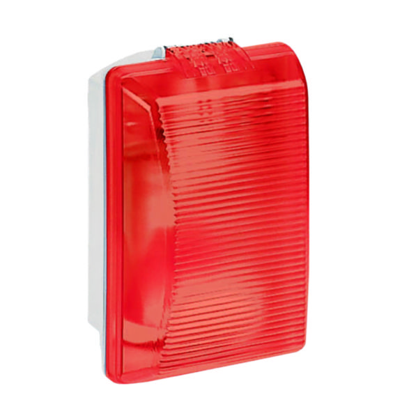 Hublot rectangulaire étanche Plexo avec diffuseur rouge pour lampe E27