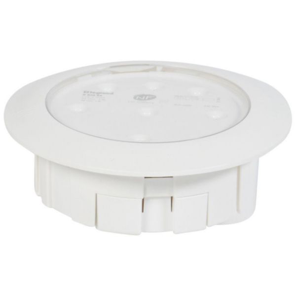 Luminaire sur source centralisé d'ambiance encastré Kickspot IP40 IK04 plastique à LEDs - tension 24V= à 48V=