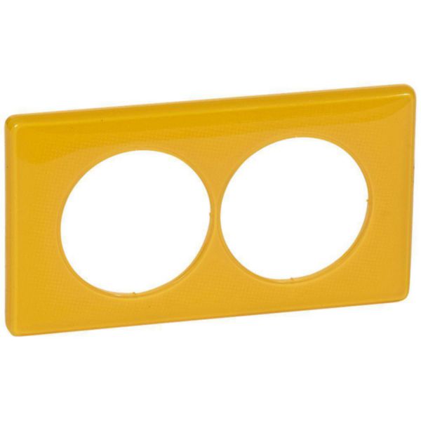 Plaque Céliane memories 2 postes pour rénovation entraxe 57mm - jaune today