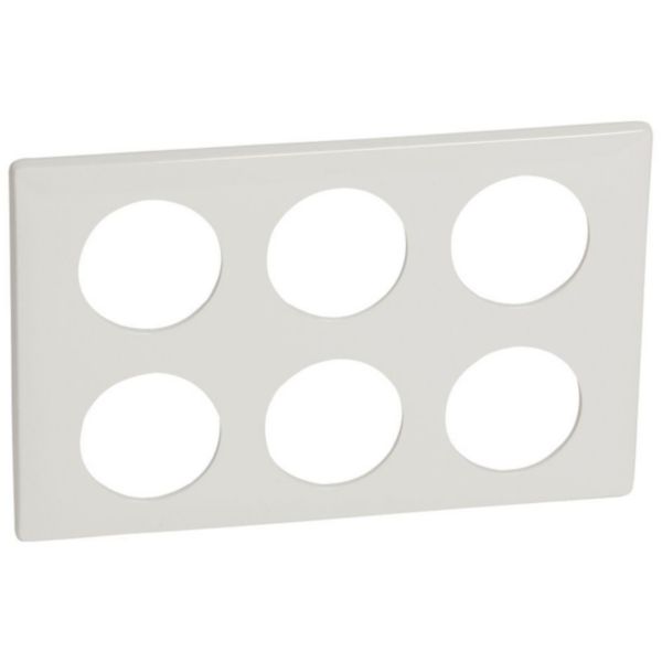 Plaque Céliane Laqué 2x3 postes - finition Blanc