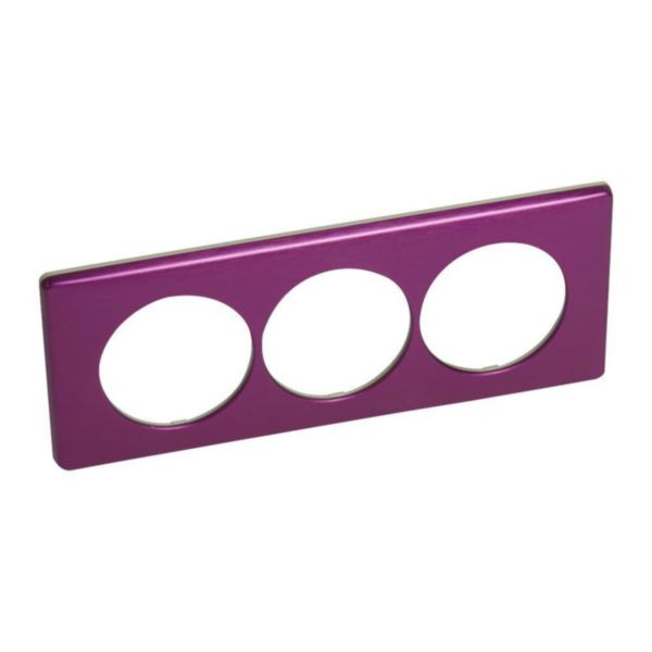 Plaque Céliane Métal 3 postes pour rénovation entraxe 57mm finition Violet irisé