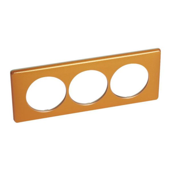 Plaque Céliane Métal 3 postes pour rénovation entraxe 57mm finition Orange snake