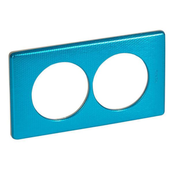 Plaque Céliane Métal 2 postes pour rénovation entraxe 57mm finition Blue Snake