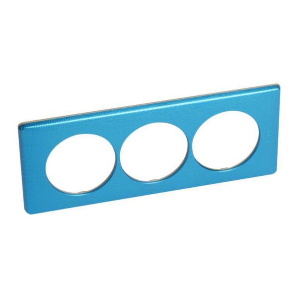 Plaque Céliane Métal 3 postes pour rénovation entraxe 57mm finition Blue Snake