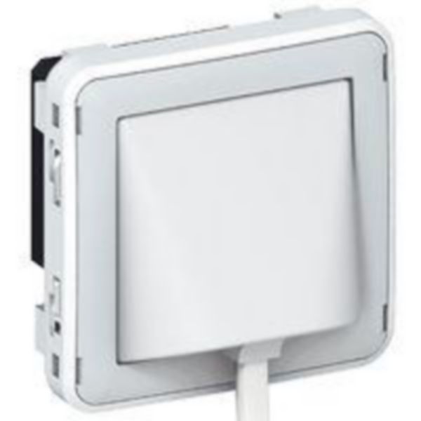Détecteur d'élévation de température étanche Plexo composable IP41 - gris et blanc