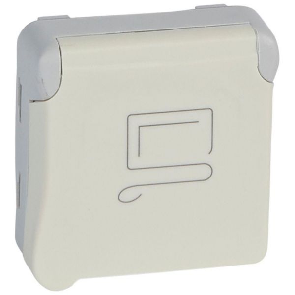 Prise de courant étanche 2P+T à détrompage Plexo composable IP55 16A 250V - blanc