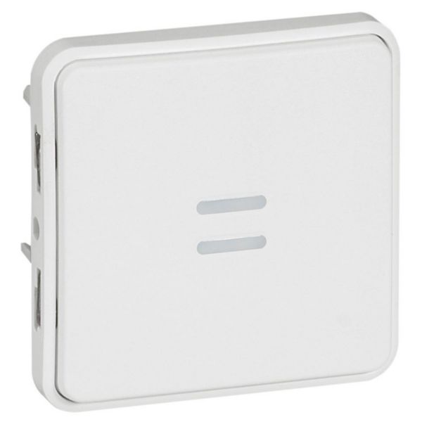 Poussoir étanche NO lumineux Plexo composable IP55 10A - blanc Artic antimicrobien