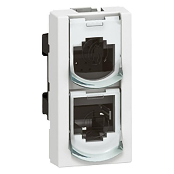 Prise doubleur RJ45 UTP 8 contacts Mosaic avec téléphone et Ethernet