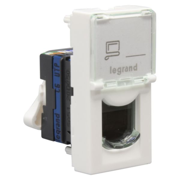 Prise RJ45 catégorie 6 UTP Mosaic 1 module - blanc