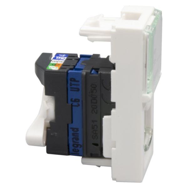 Prise RJ45 catégorie 6 UTP Mosaic 1 module - blanc