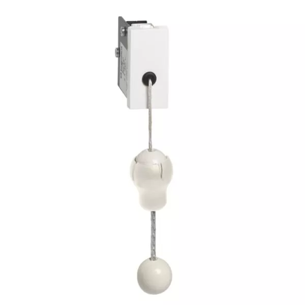 Interrupteur à tirette éjectable Mosaic 1 module 230V 2A pour applique tête de lit - blanc antimicrobien