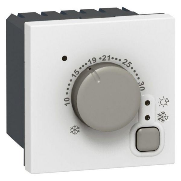 Thermostat d'ambiance électronique Mosaic 2 modules avec alimentation 230V~ 50Hz ou 60Hz - blanc
