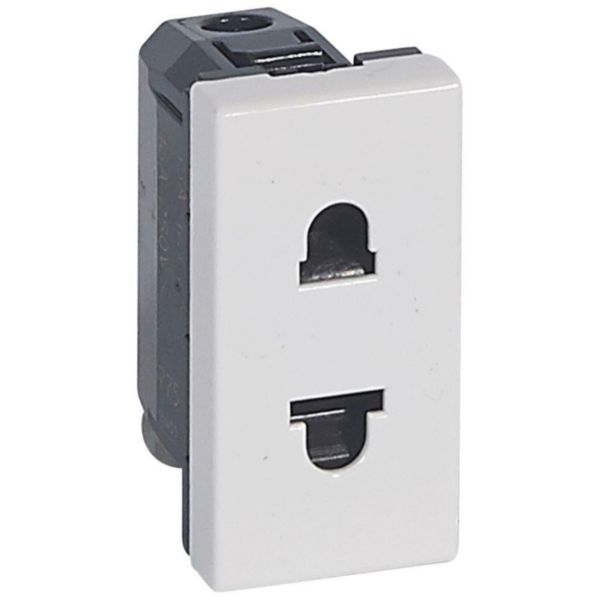 Prise de courant 2P standard euro-US Mosaic 1 module - blanc