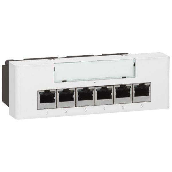 Switch 10/100 base T non manageable Mosaic 230V~ - 6 modules - blanc