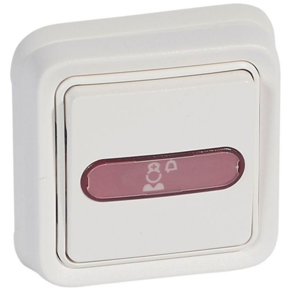Bloc d'appel étanche IP55 adapté aux milieux humides avec témoin rouge de retour d'appel livré complet - blanc