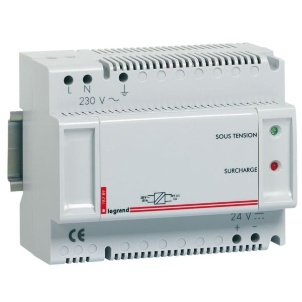 Alimentation modulaire TBTS 230V~ 27V= 1,2A pour voyants appel infirmière - 8 modules